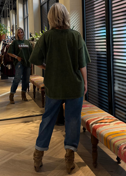 T-Shirt Vegas Oversized Groen - Peet kleding