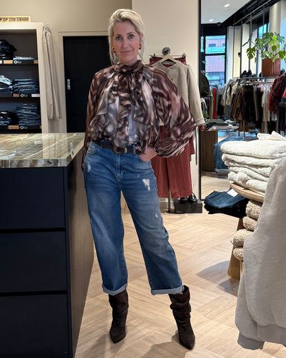 Blouse Chiffon Bruin Zand - Peet kleding