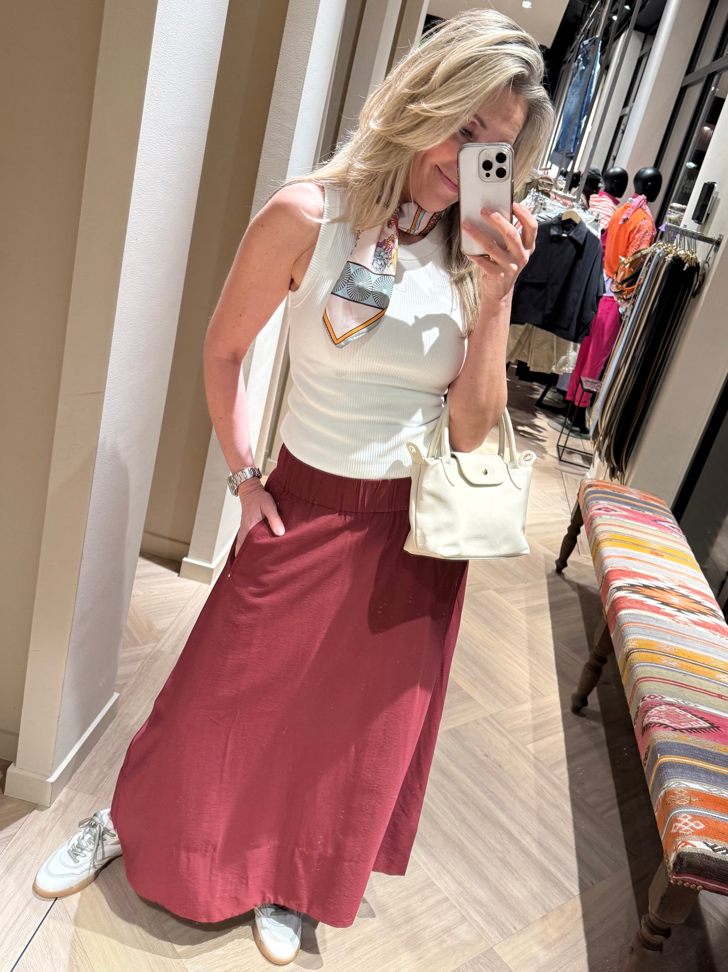 Tas Leder Chantal Ecru - Peet kleding