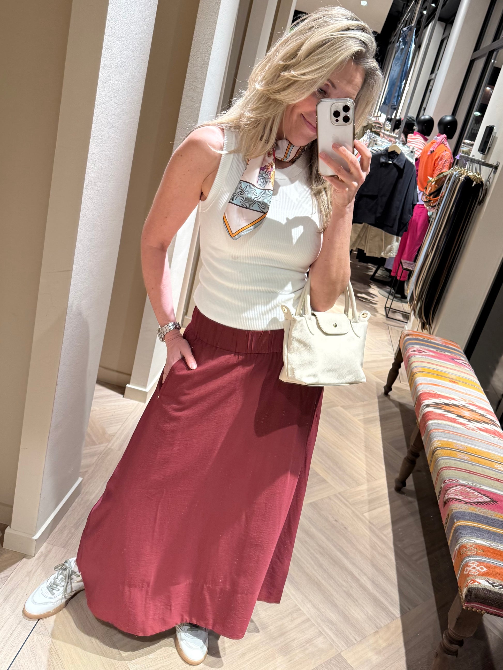 Tas Leder Chantal Ecru - Peet kleding