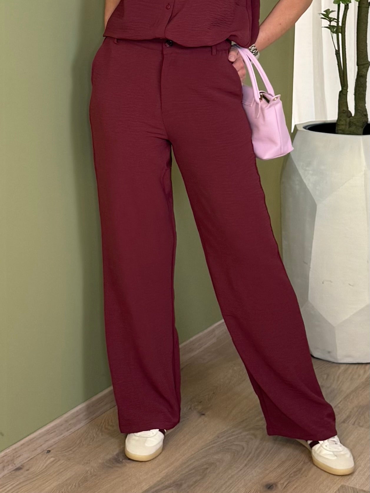 Geisha Pantalon Burgundy - Peet kleding