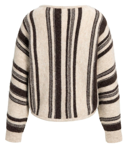 Yaya Gestreepte Trui Beige Brown - Peet kleding