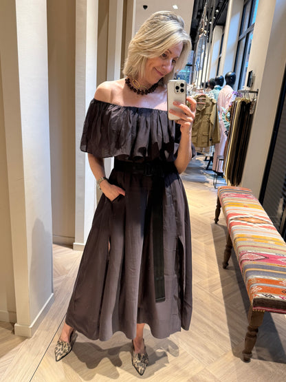 Copenhage Muse Jurk Molly Bruin - Peet kleding