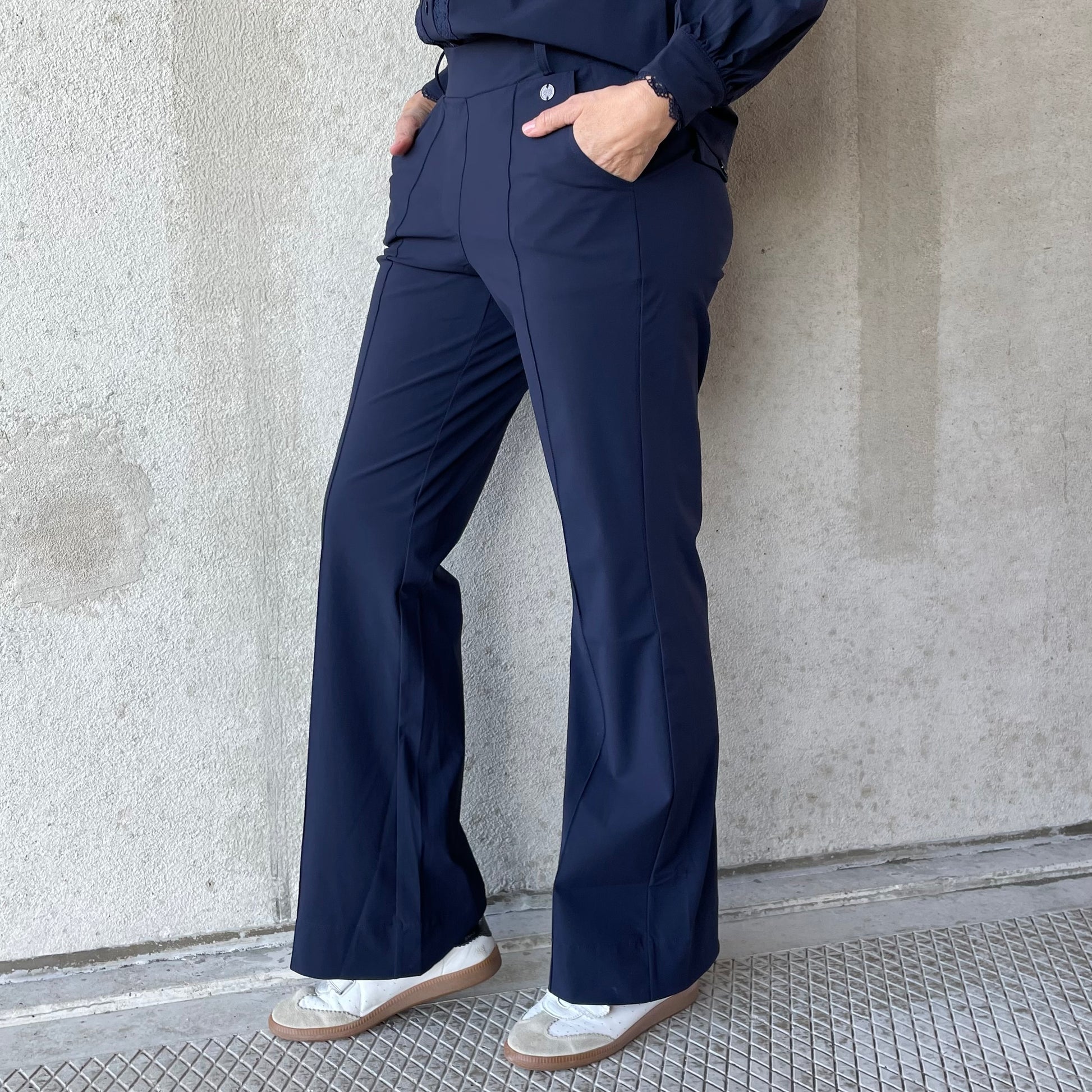 Triple Nine - Travel Broek Fleur Navy - 2301 - Peet kleding