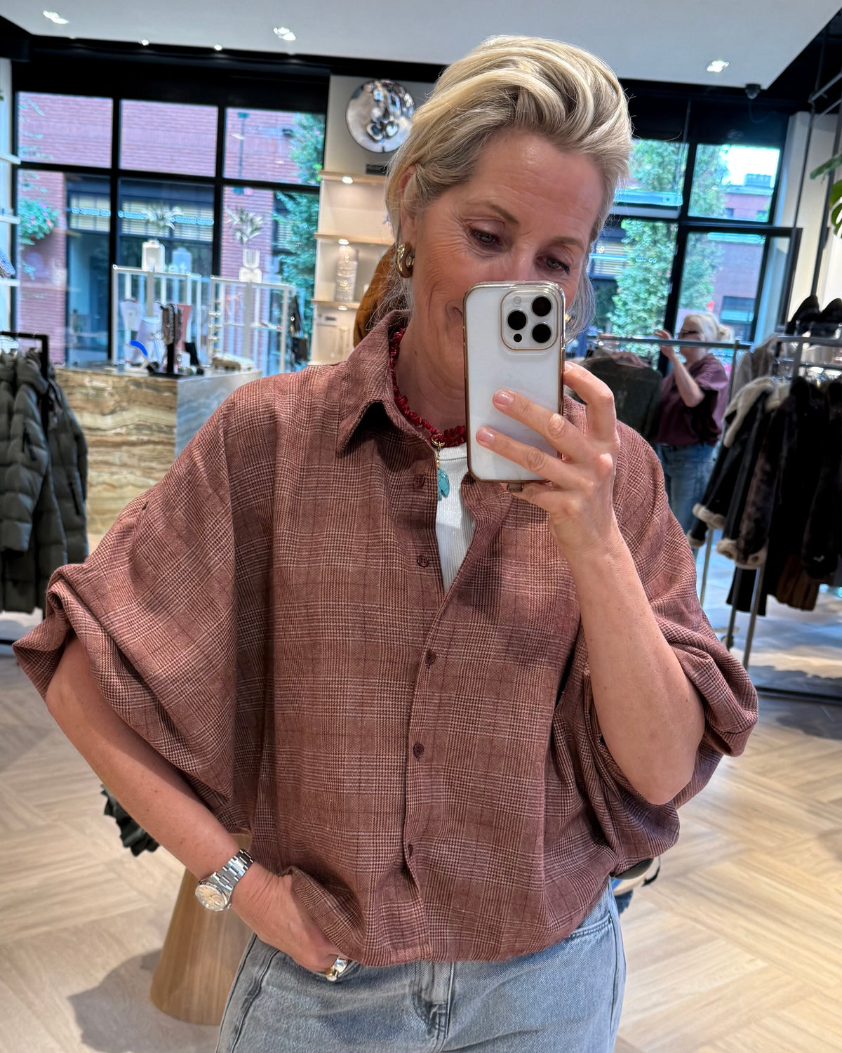 Blouse Roos Ruiten Stone - Peet kleding