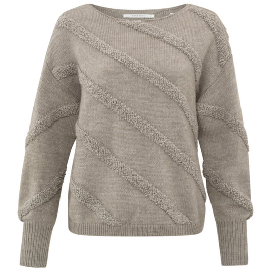 Yaya Trui Diagonaal Dove Grey Melange - Peet kleding