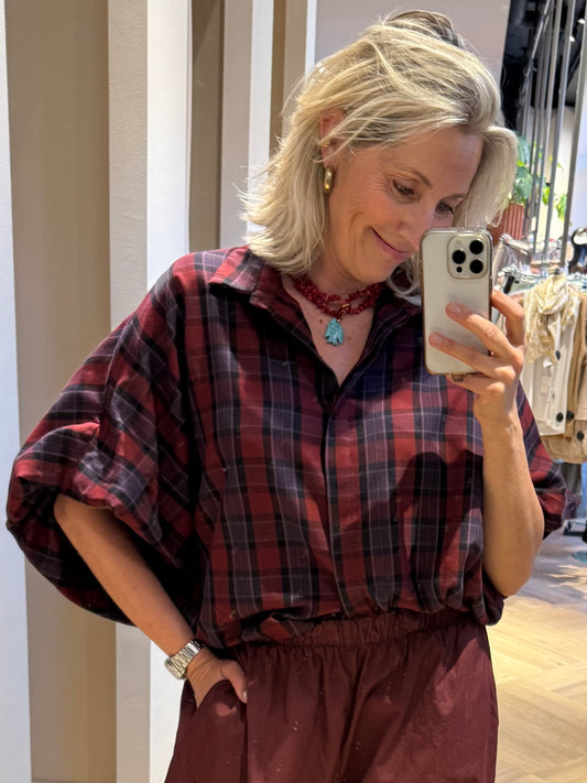 Blouse Ruit Roos Bordeaux - Peet kleding