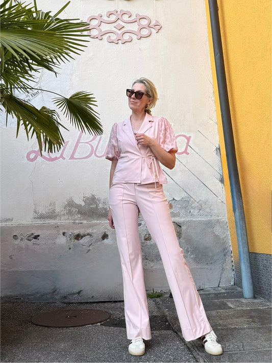 Triple Nine - Travel Broek Fleur Poederroze - 2301 - Peet kleding