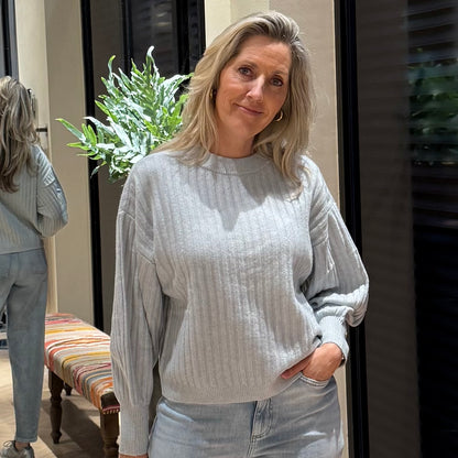 Yaya Sweater Long Sleeve Grijs - Peet kleding
