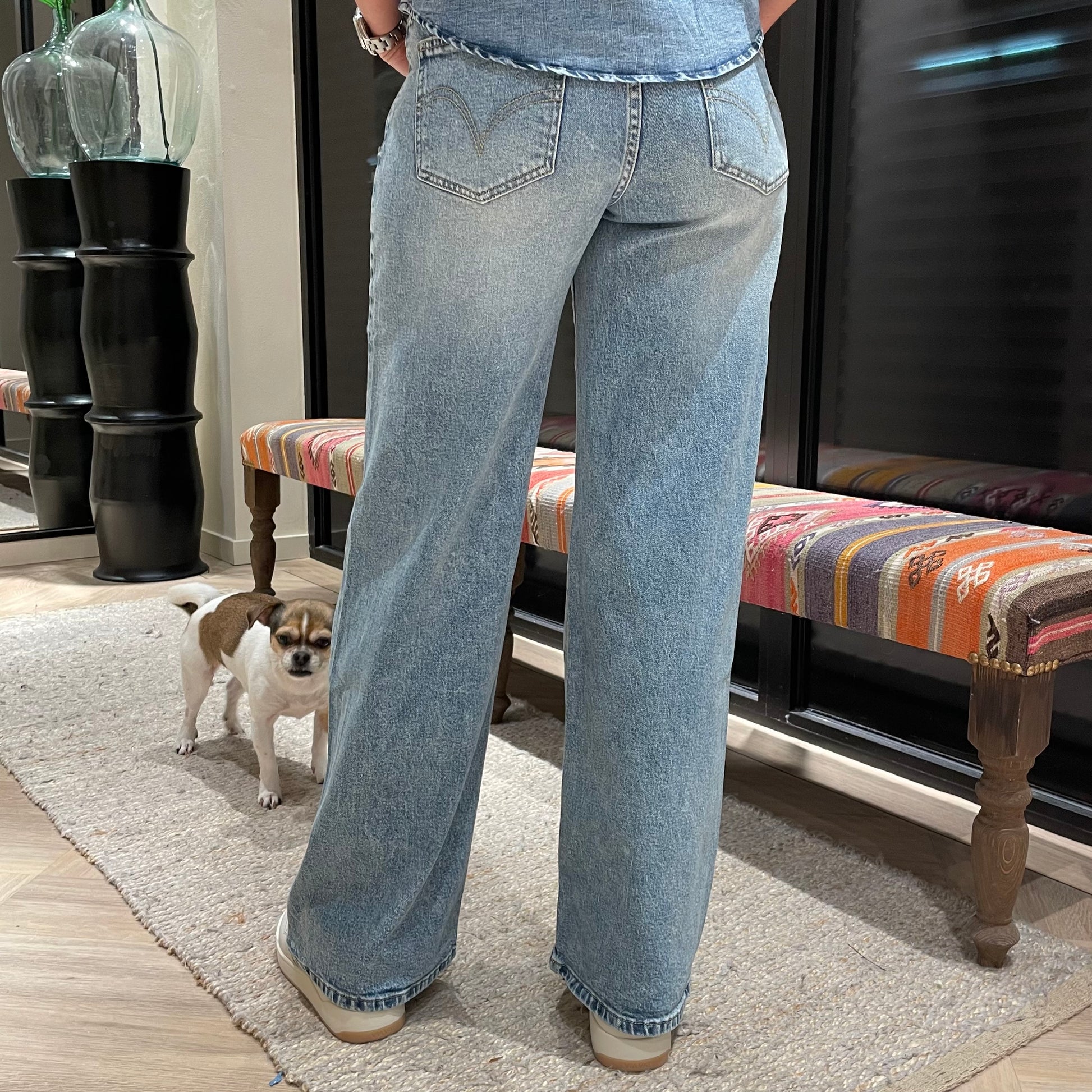 Jeans Queen Wider Legg Blue - Peet kleding