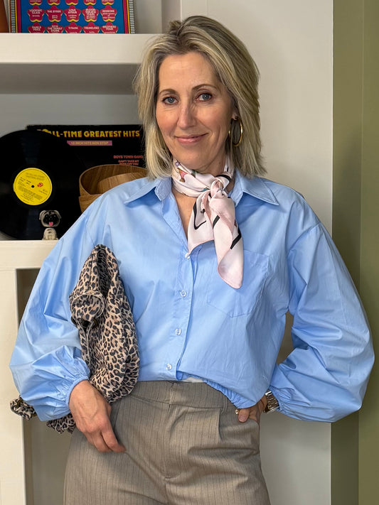 Ambika Blouse Basic Lichtblauw - Peet kleding