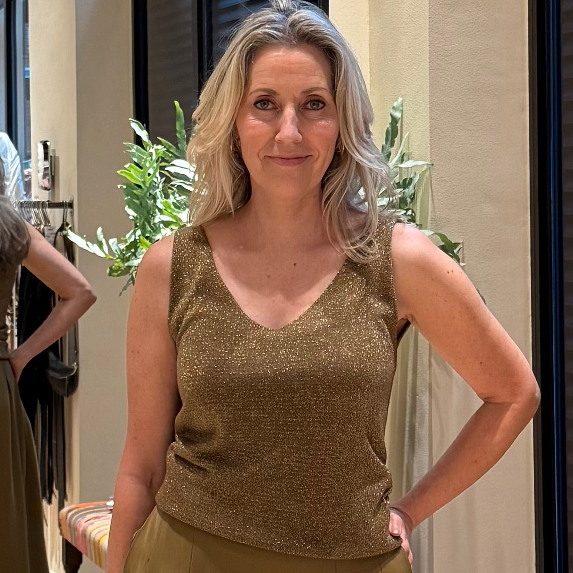 Triple Nine Topje Lurex Koper - Peet kleding