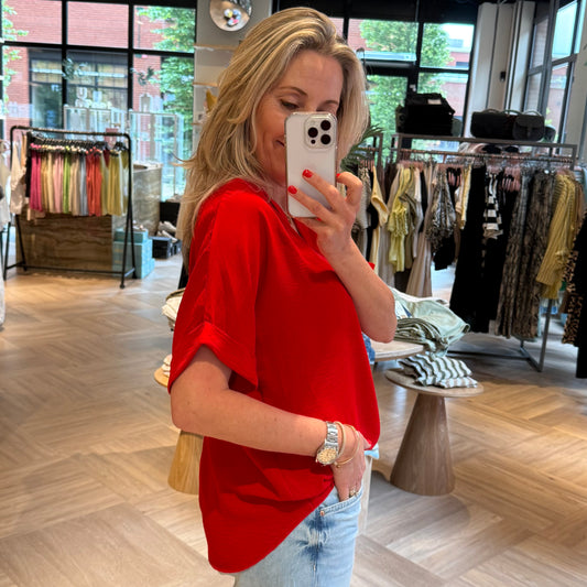 Azzurro Blouse Merle Rood - Peet kleding