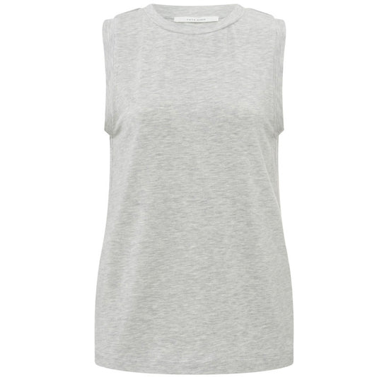 Yaya Mouwloze Top Medium Grey - Peet kleding