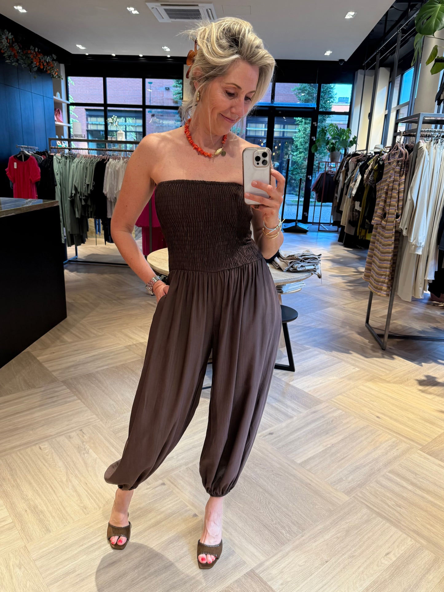 Jumpsuit strapless Parachute Donkerbruin - Peet kleding