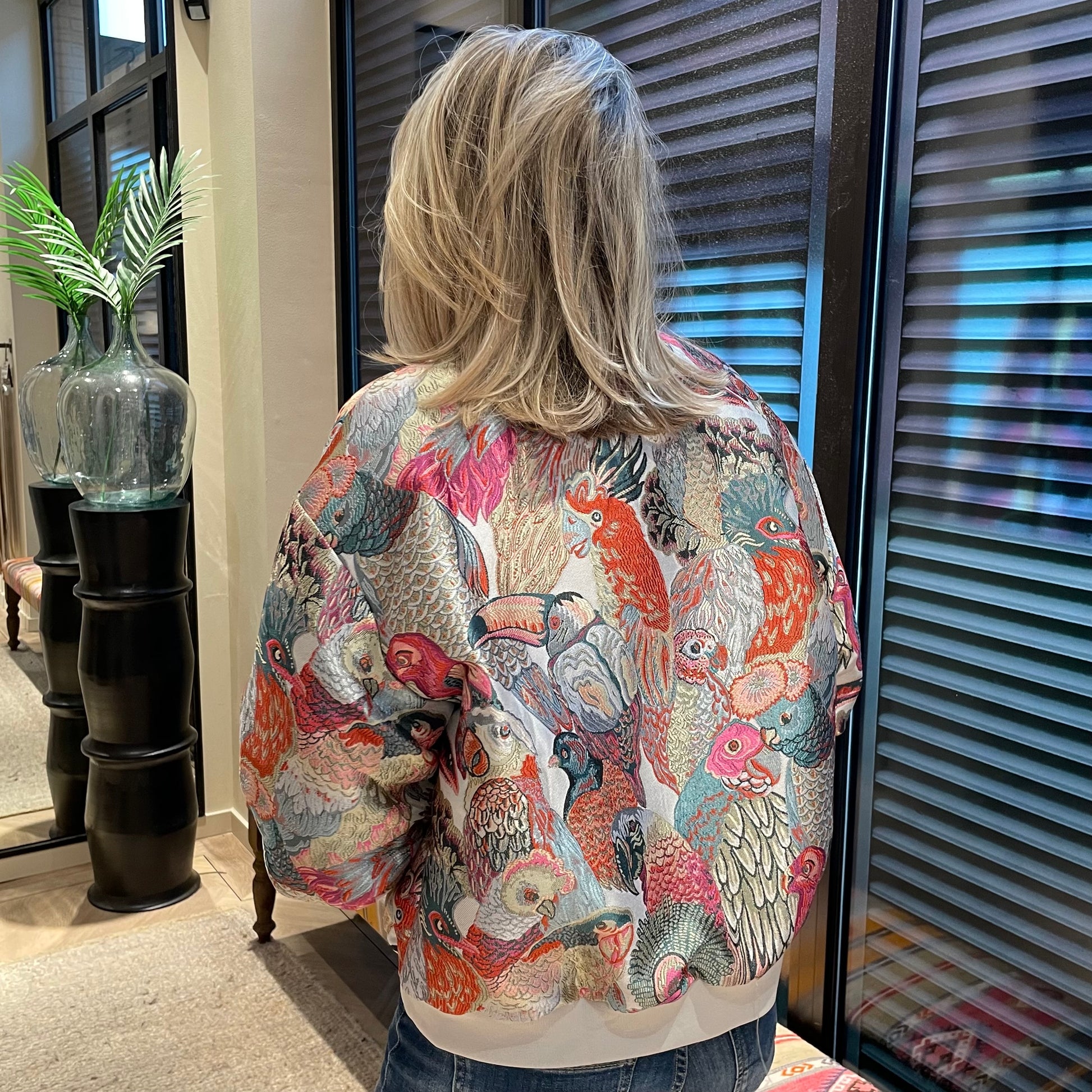 Azzurro Bomber Print Grijs - Peet kleding