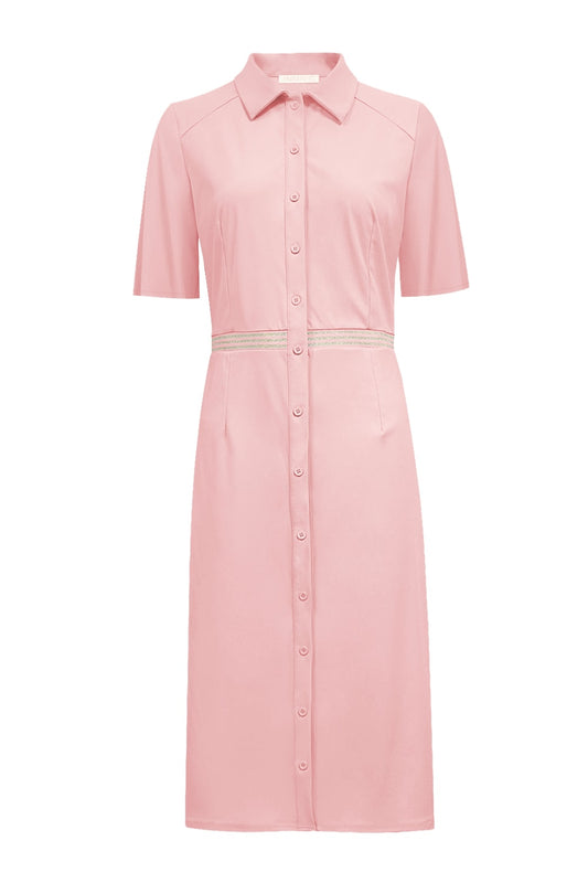 Triple Nine Travel Jurk Mia Poederroze - 51822 - Peet kleding