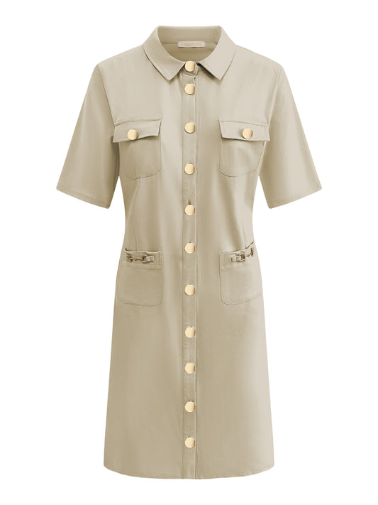 Triple Nine Travel Jurk Rose Beige - 51824 - Peet kleding