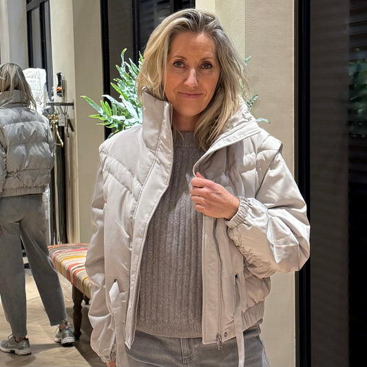 Yaya Cropped Jacket Lichtgrijs - Peet kleding