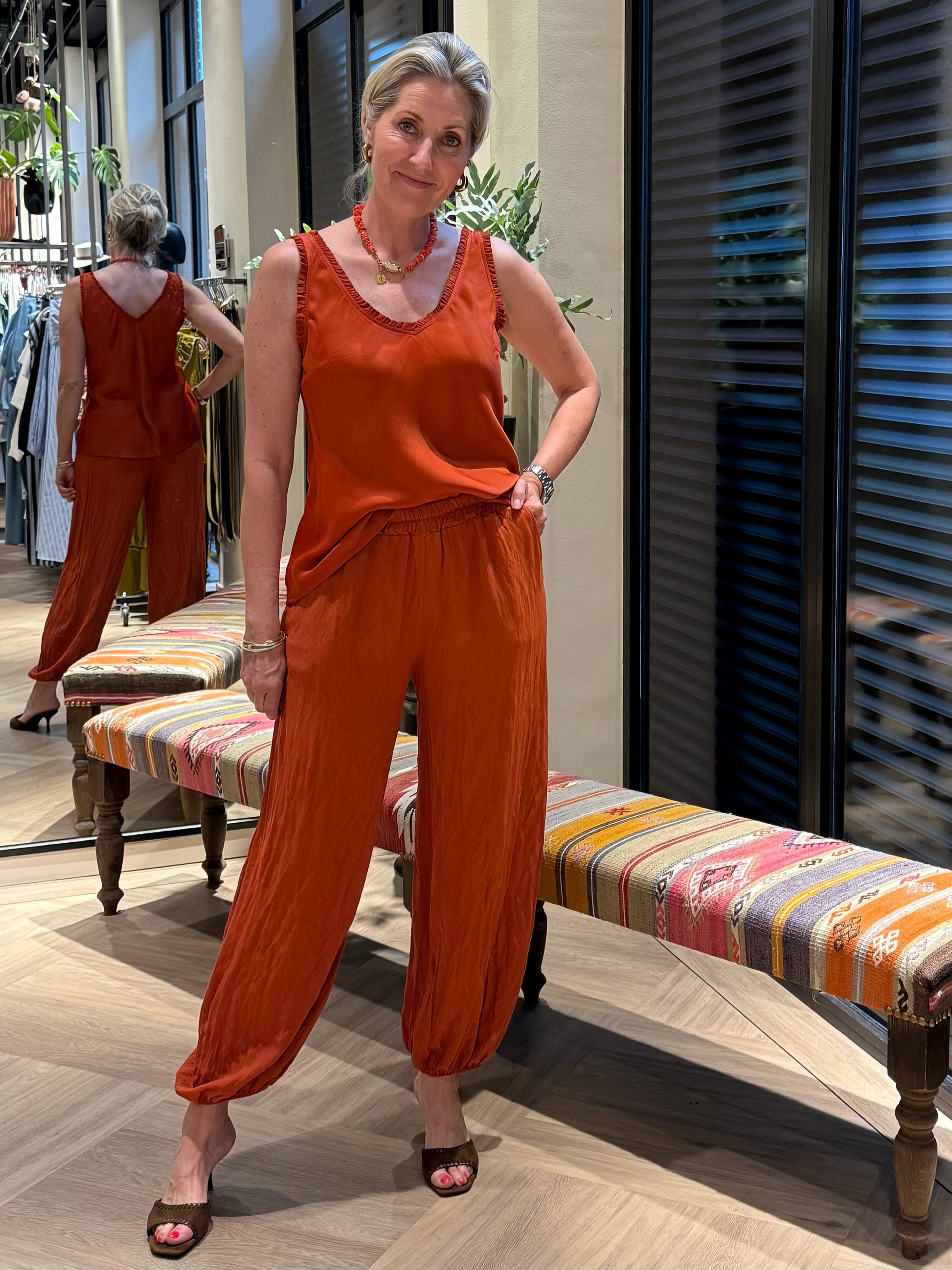 Broek Amber Ballon Brique - Peet kleding