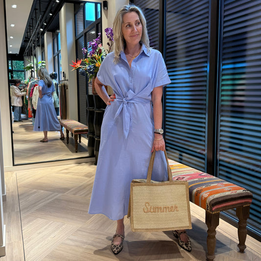 Azzurro Jurk Denia Blauw - Peet kleding