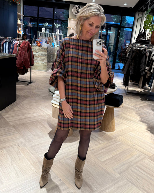 Jurk Roos Jeansblauw Bordeaux