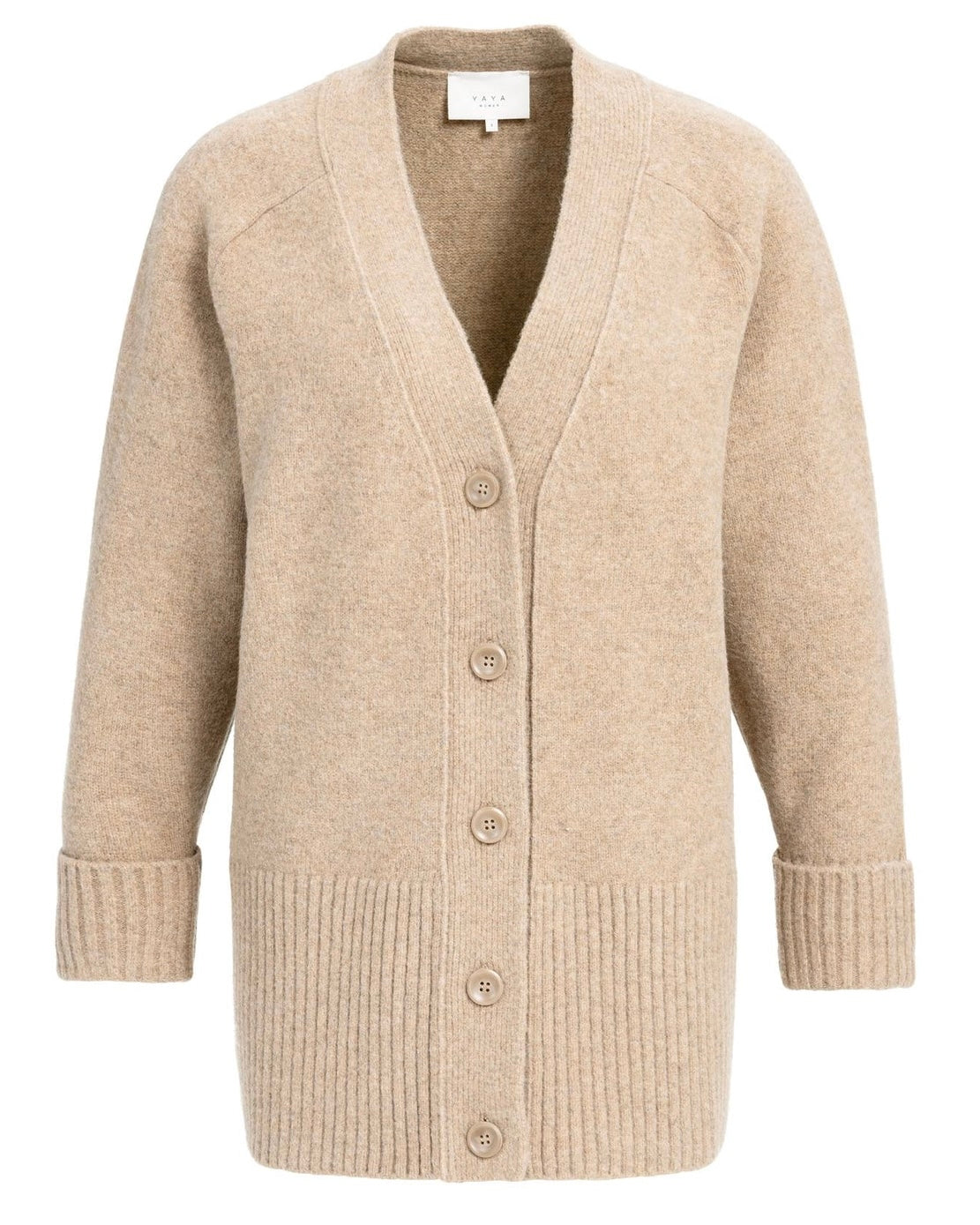 Yaya Vest Dark Beige Melange - Peet kleding