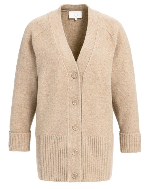 Yaya Vest Dark Beige Melange - Peet kleding