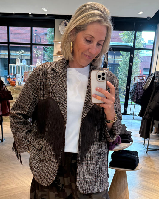 Blazer Tweed Franje Multi - Peet kleding