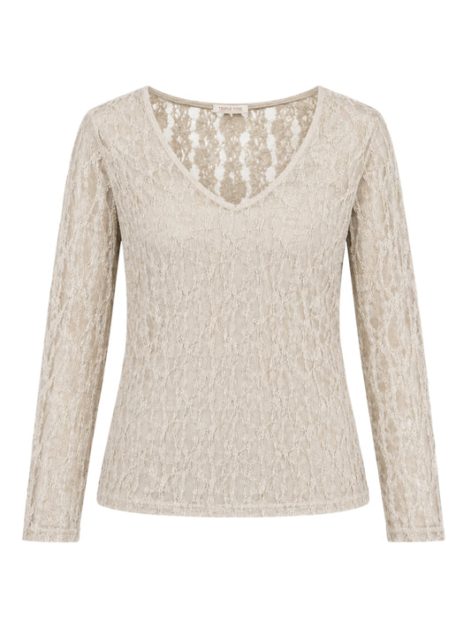 Triple Nine - Kanten Top Lucy Zand - Peet kleding