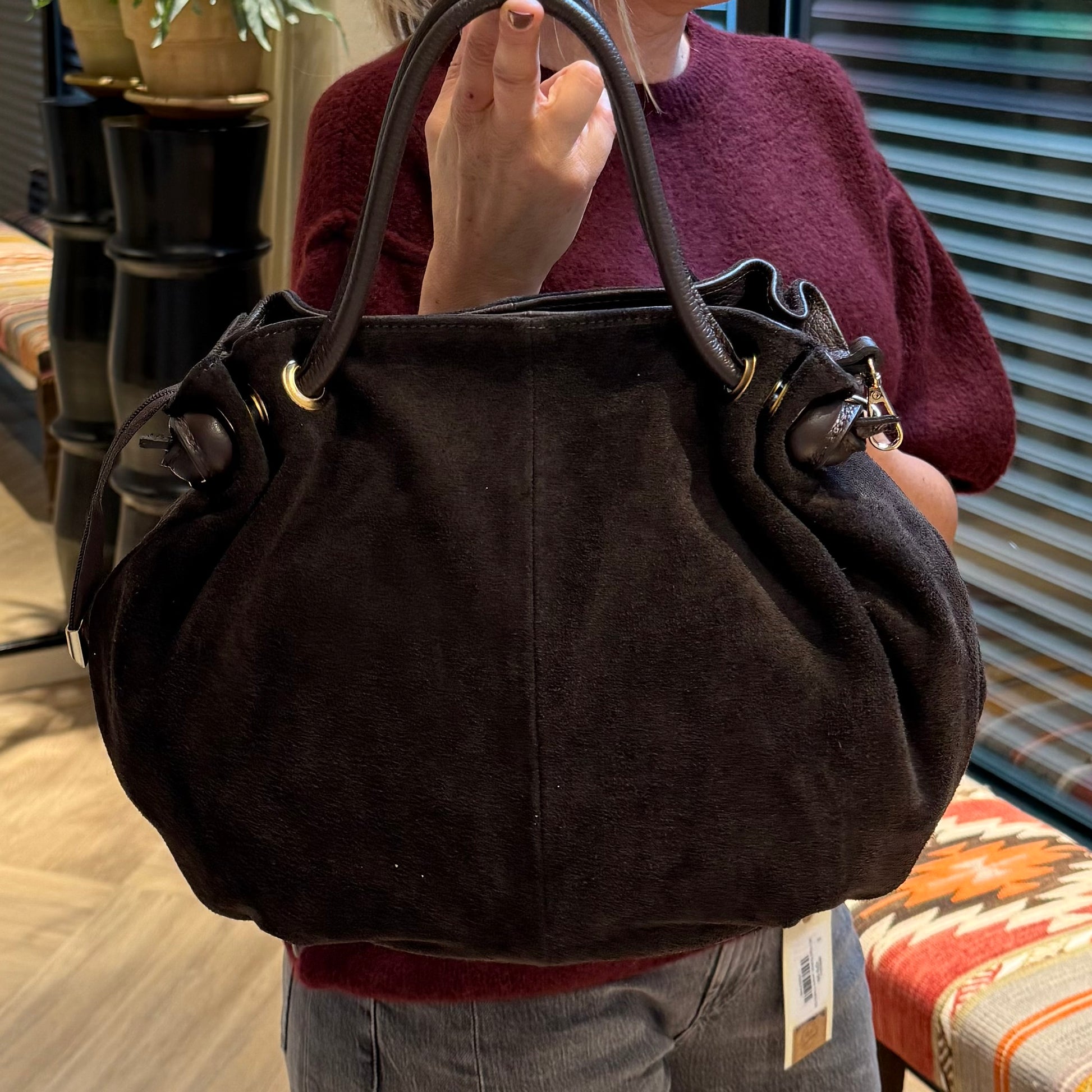 Tas Darcy Suede Donkerbruin - Peet kleding