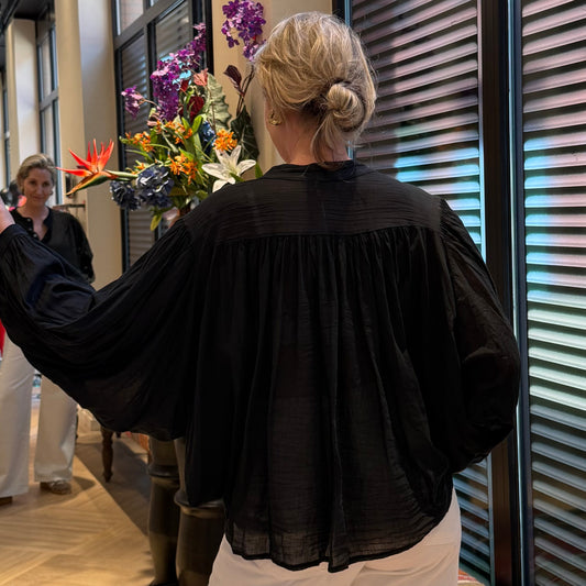 Blouse Flowy Zwart - Peet kleding
