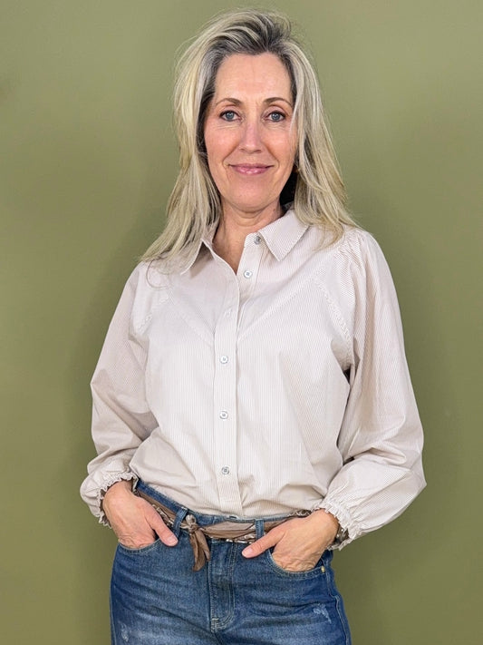 Red Button Blouse Victoria Zand - Peet kleding