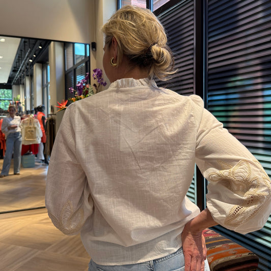 Blouse Indy Wit Zand - Peet kleding