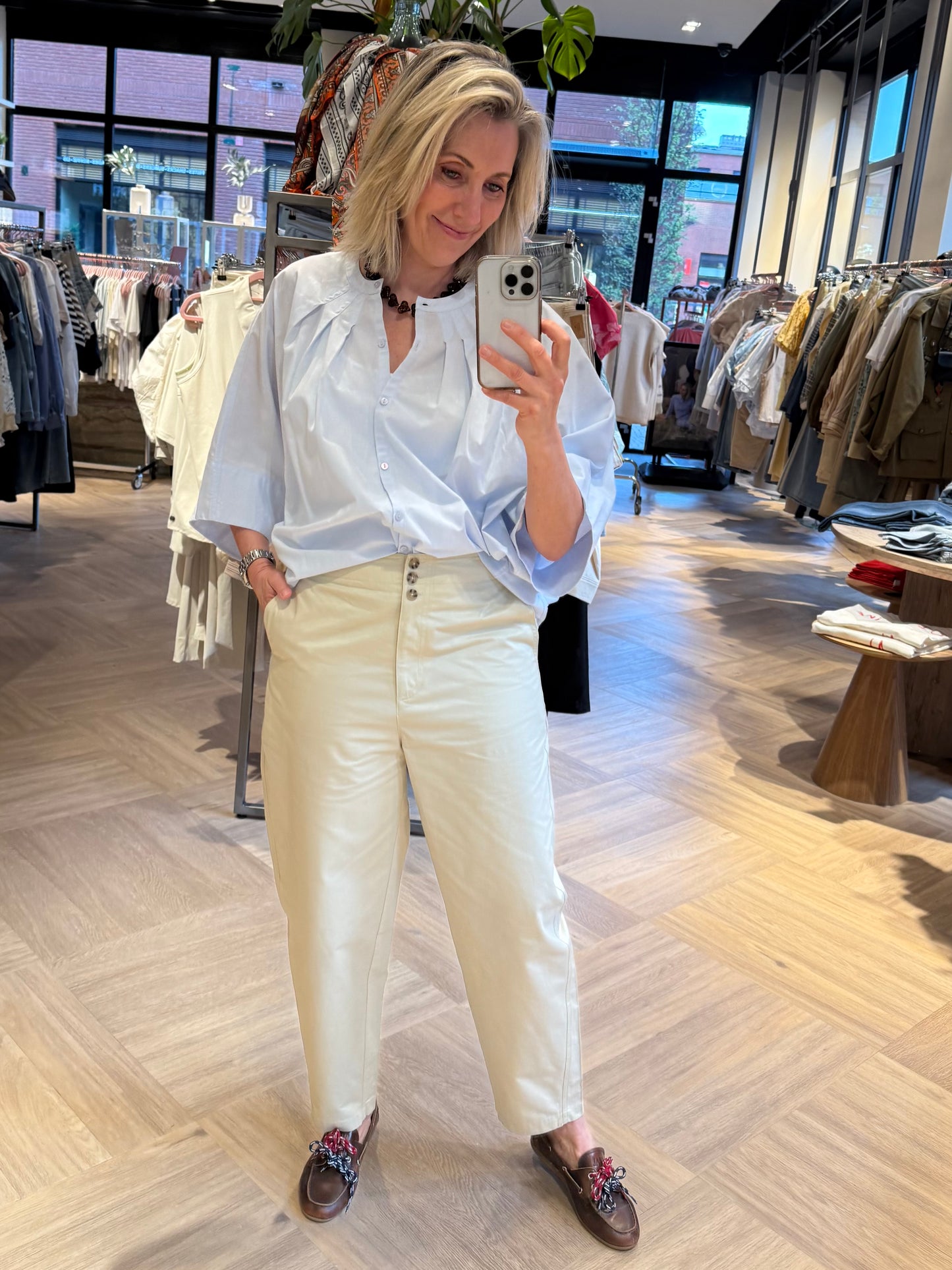 Yaya Barrel Broek Zand - Peet kleding