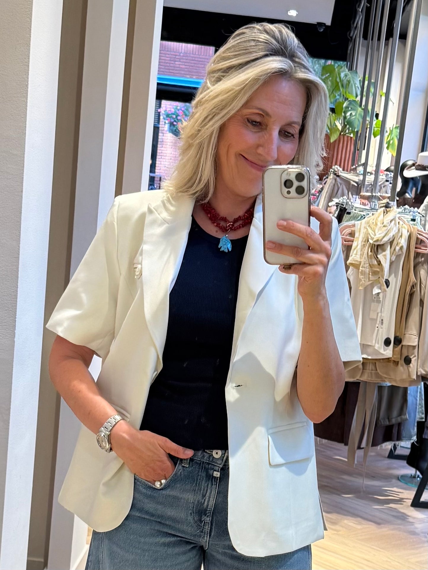Ambika Blazer Albertine Offwhite - Peet kleding