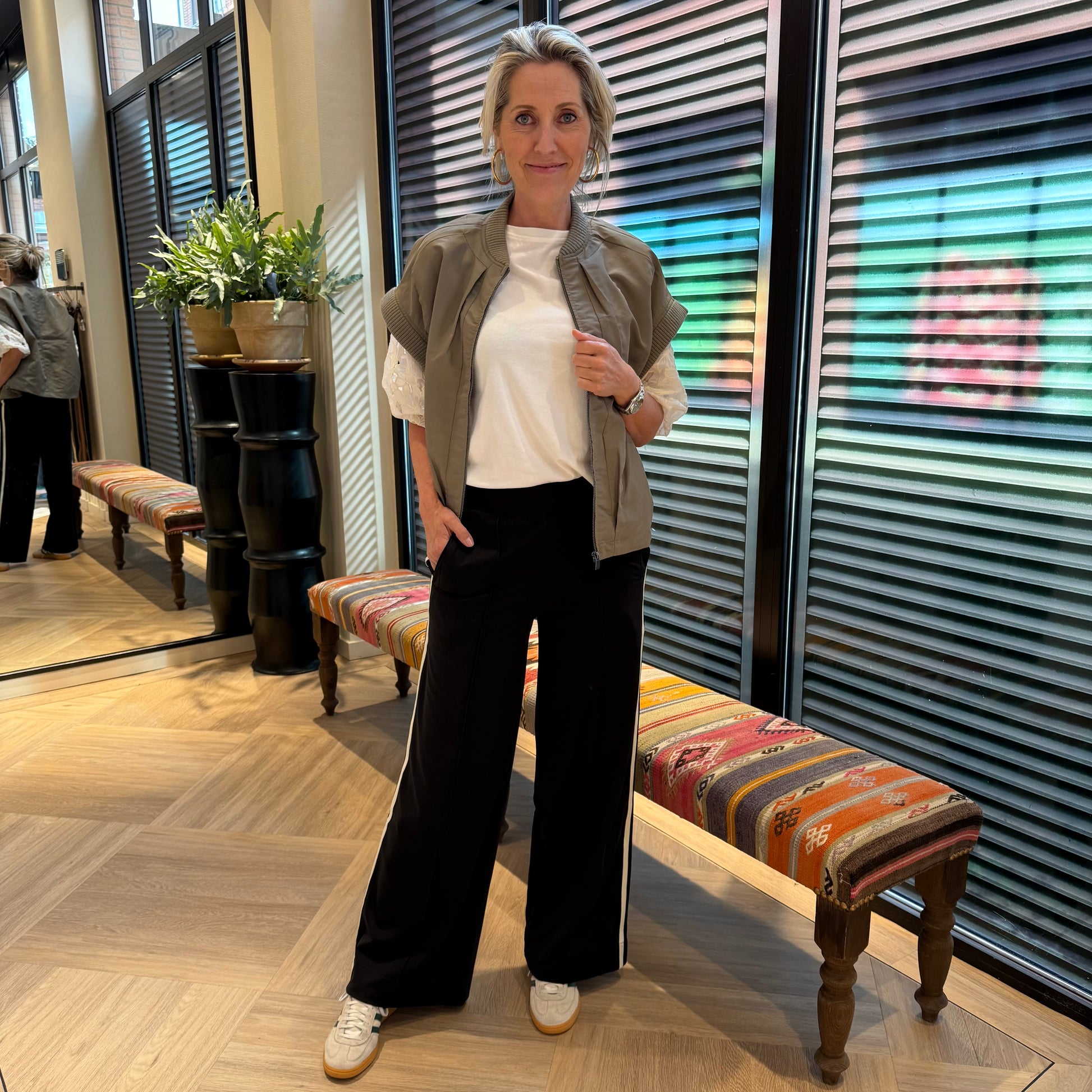 With Black Bodywarmer Imperial Taupe - Peet kleding