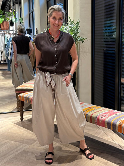 Broek Carol Barrel Taupe - Peet kleding