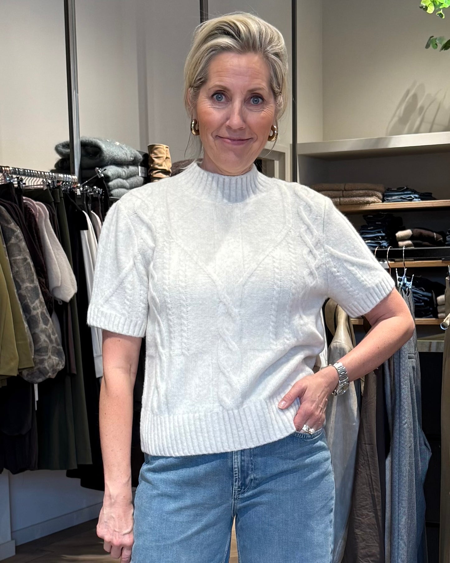 Yaya Trui Cable Offwhite