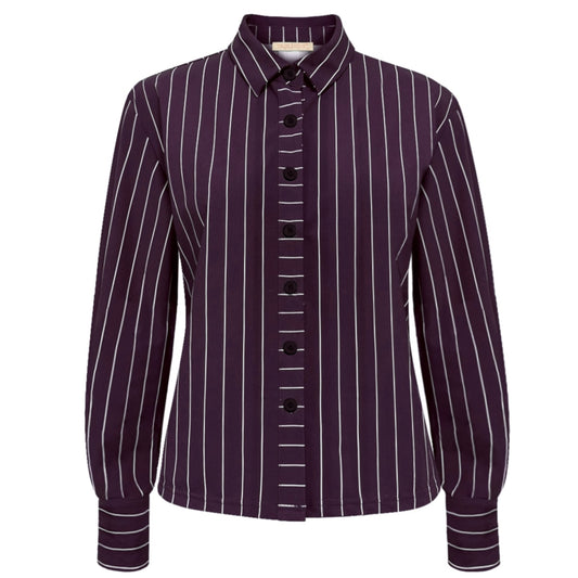 Triple Nine - Travel Blouse Chalke Aubergine - 5921 - Peet kleding