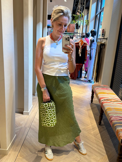 Toilet Tas Zelia Velour Print Groen