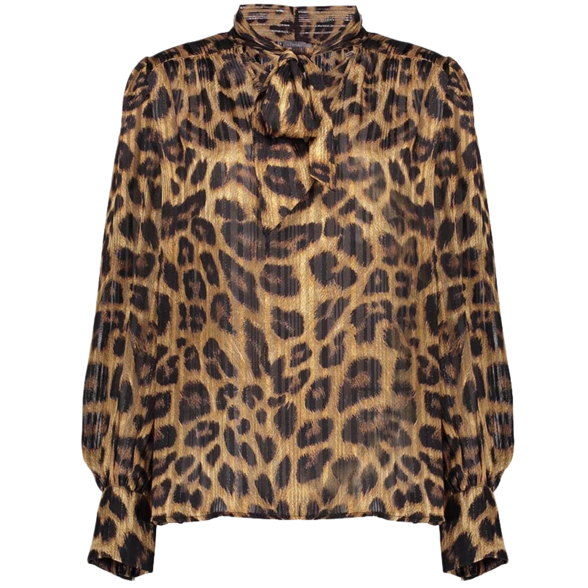 Geisha Blouse Luipaard Black Camel - Peet kleding