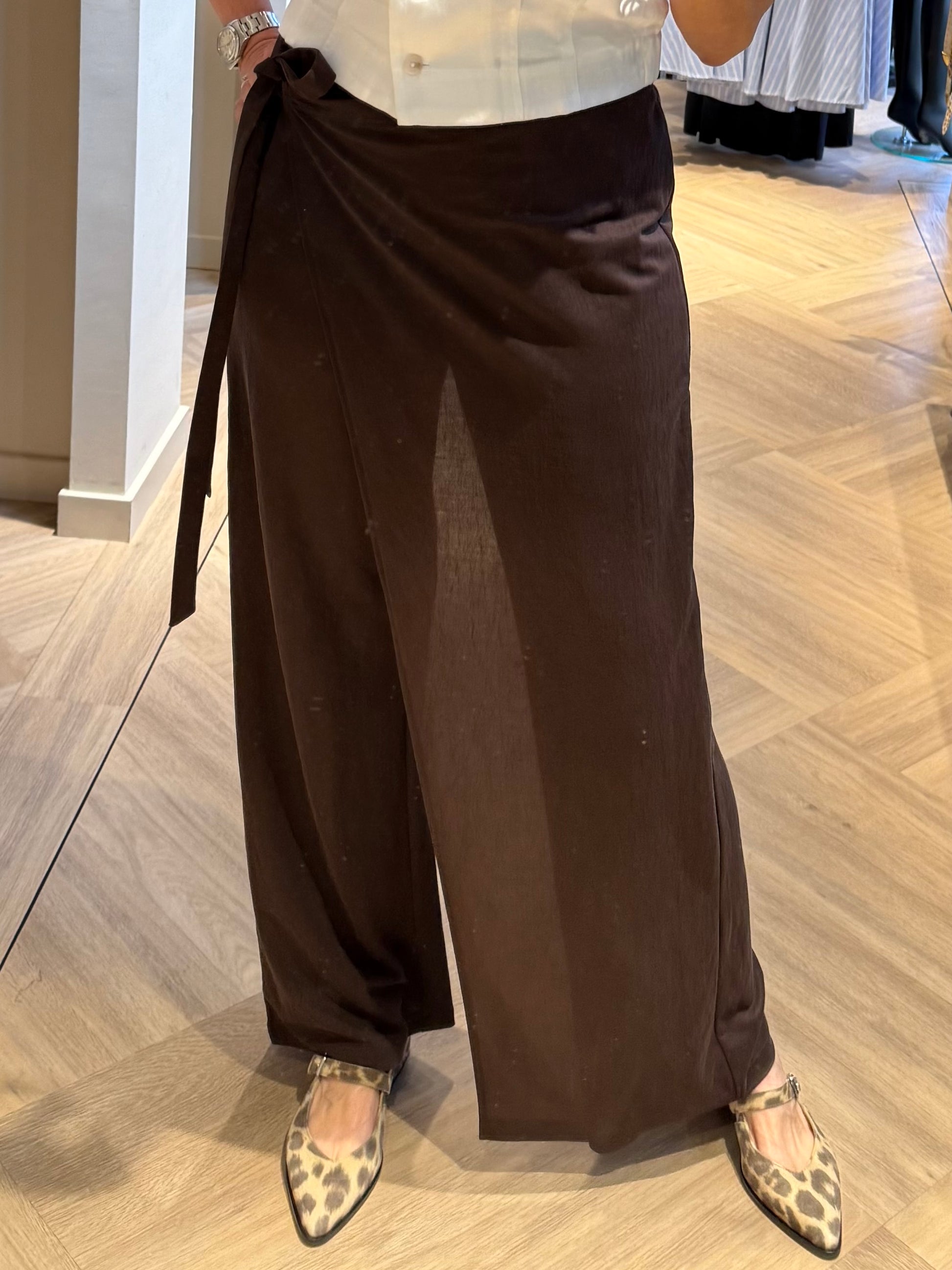 Yaya Broek Overslag Bruin - Peet kleding