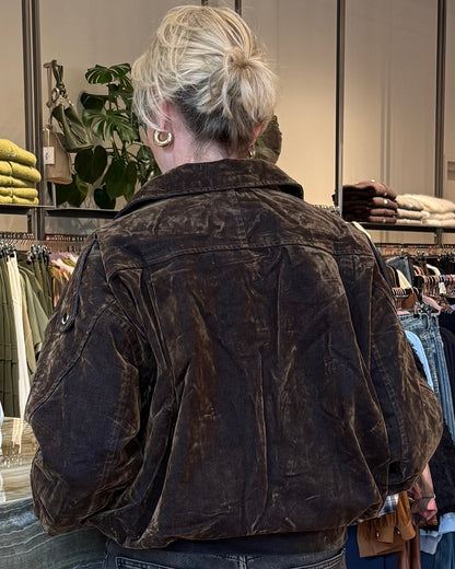 Jas Retro Velvet Bruin