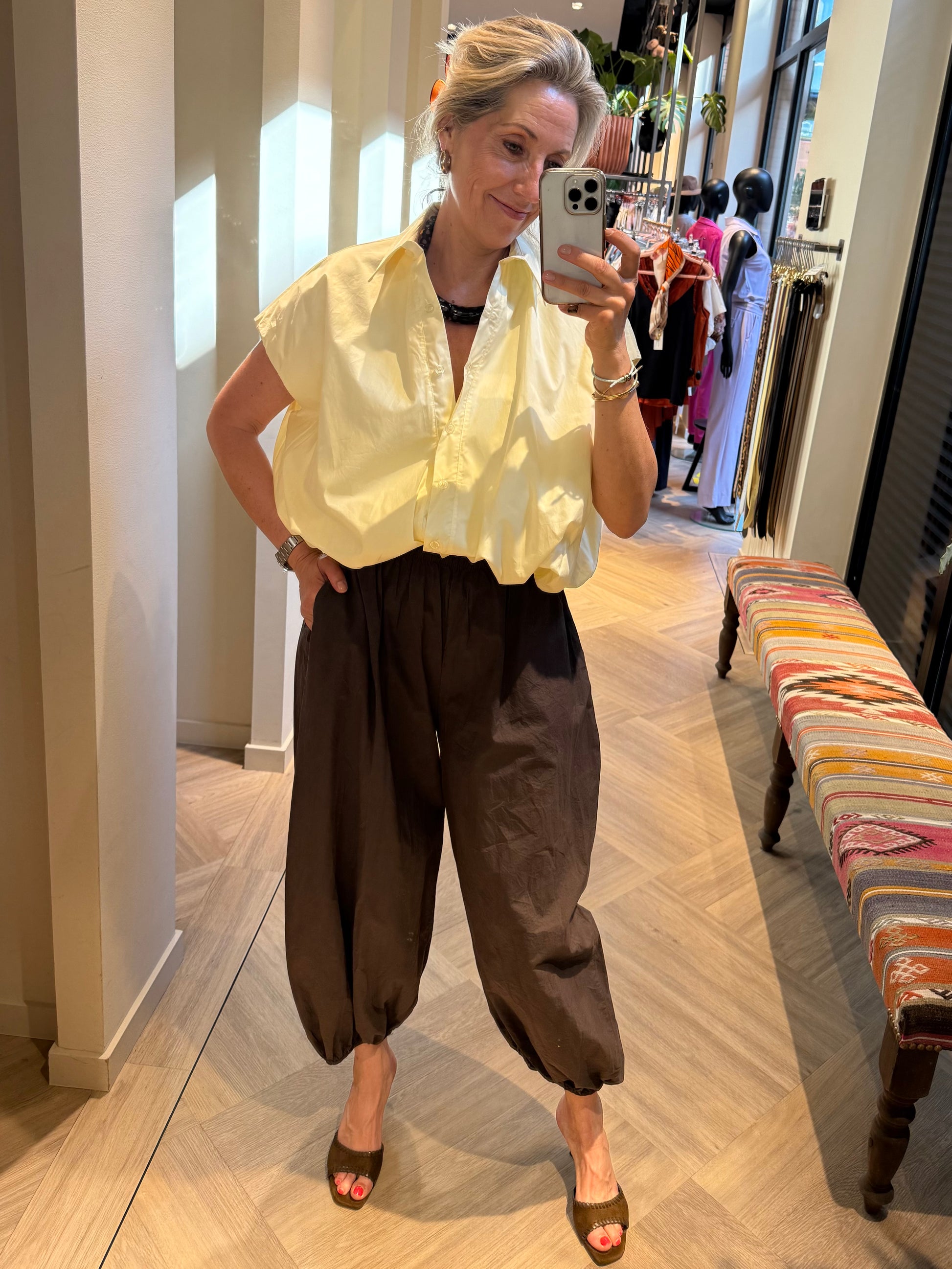 Ambika Blouse Boxy Zachtgeel - Peet kleding
