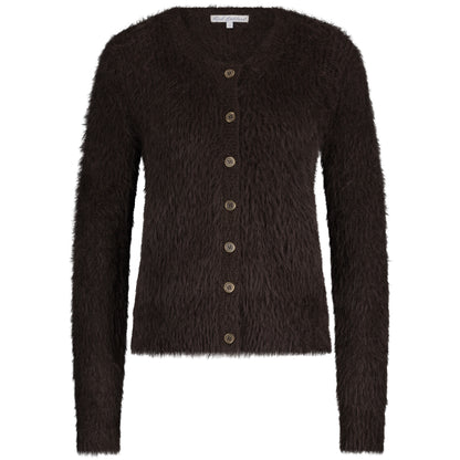 Red Button Vest Fuzzy Bruin - Peet kleding