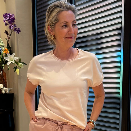 Yaya T-Shirt Korte Mouw Light Pink - Peet kleding