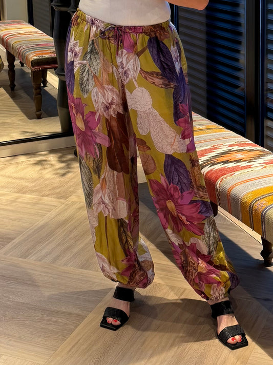 Broek Parachute Print Groen - Peet kleding