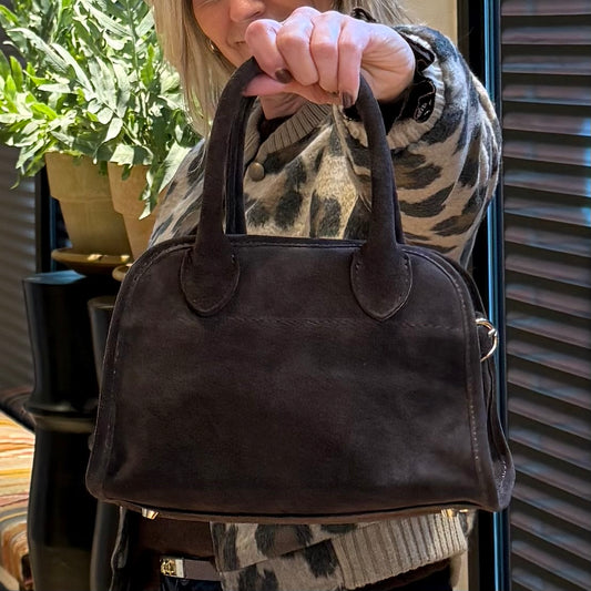 Tas Baby Merlot Suede Donkerbruin - Peet kleding