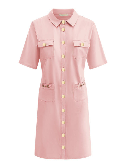 Triple Nine Travel Jurk Rose Poederroze - 51824 - Peet kleding